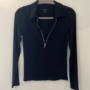 Everlane ribbed zip long sleeve